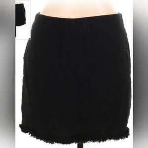 Madewell Hideaway Black Fringe Mini Skirt Women's  Size 12